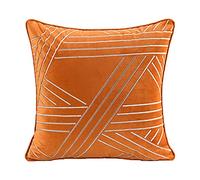 ZUODU Orange Velvet Cushion Cover Embroidery Cushion Cover Gold Thread Jacquard Pillowcases Sofa Cushion Covers Protectors for Home Decorating Bedroom Living Room 43 x 43 CM (H)