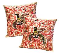 ZUODU Set of 2 Comfortable Soft Big Embroidery Cushion Cover Christmas Cushion Cover Decorative Square Throw Pillow Case Protectors for Home Decorating Bedroom Living Room 18x18 Inches (color：#7)