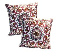 ZUODU Set of 2 Comfortable Soft Embroidery Pink Cushion Covers Christmas Cushion Cover Square Throw Pillow Protectors for Home Bedroom Living Room 45 X45 Cm Color 2#