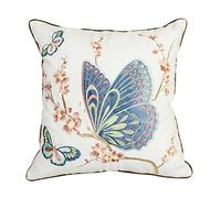 ZUODU Sofa Home Decor Blue Butterfly Pillow Case 18 x 18 Inches Cushion Covers Embroidered Cushion Decorative 45 x 45 CM