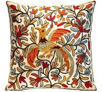 ZUODU Sofa Home Decor Embroidered Fire Phenix Pillow Case Orange Cushion Covers Cotton Cushion Decorative 50 x 50 CM (K)