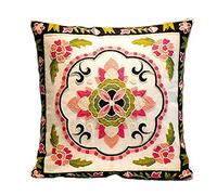 ZUODU Square Black Cushion Covers 45 Cm x 45 Cm Embroidery Cotton Housewarming Car Home Decoration Cushion Cover 18 x 18 Inch Throw Cushion Protector Black