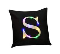 ZUODU Word Printing Cushion Cover LED Colorful Lighting Velvet Letter Cushion Cover Pillow Cover Bar Use Party Use Festival Use Gift Use18”x18” or 45cm x 45cm 1pc (S)