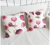 ZUODUTEX Cotton Red Flower Cushion Covers 40cm x 40cm Square Decorative 16 x 16 Inch Pillowcases for Sofa Bedroom Living room Set of 2 (colour 3)