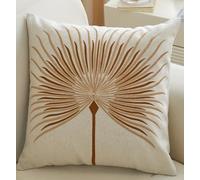 ZUODUTEX Embroidery Bohemian Housewarming Car Home Palm Leaf Cushion Cover 45 x 45 Cm Throw Cream Pillow Cover 18 x 18 Inch Phoenix Tail Flower Cushion Protector(Pattern-6)