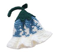 Zuoeay 1. Festive Crochet Pumpkin Cap With Floral Accents Warm Winter Hat For Halloween Parties & Outdoor Gatherings Knitted Pumpkin Cap