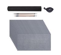 Zuoeay 12Pieces Beginner Calligraphy Water Writing Cloth Paper with 3 Brush for Beginner Adult Kid Writing Chinese Characters Cultural Calligraphy Supplies