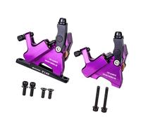 Zuoeay 1Pair Flat Mount Hydraulic Road Bikes Brake Hydraulic Disc Mechanical Wire Pull Bicycles Caliper Wire Pull Oil Disc Clamp