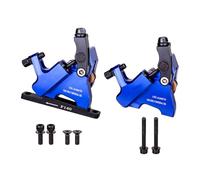 Zuoeay 1Pair Flat Mount Hydraulic Road Bikes Brake Hydraulic Disc Mechanical Wire Pull Bicycles Caliper Wire Pull Oil Disc Clamp