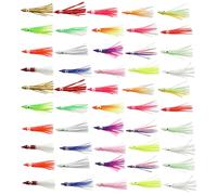 Zuoeay 50Pcs Baits Trolling Skirt Lures Fish for Trout Fishing Tackle Glow Squid Skirts Gears