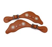 Zuoeay Adjustable Decorative Horse Riding Strap Vintage Western Straps with Adjustable Buckles for Horses Riders PU Leather Strap