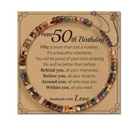 Zuoeay Adjustable Handmade Stone Decoration for All Ages Featuring a Blessing Card and Multiple Color Addition Stone Materials