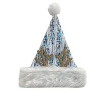 Zuoeay Christmas Party Santa Hat With Deer Horn All Age Pointed Caps Family Gathering Warm Santa Hat Festival Theme Headpiece Office Christmas Decors