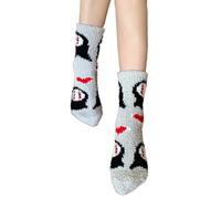 Zuoeay Cozy Coral Fleece Women's Socks With Cartoon Pumpkin Ghostly Witch Hat Pattern For Halloween Indoor Fuzzy Slipper Women's Fuzzy Slipper