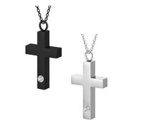 Zuoeay Crossed Ashes Holders Locket Cremation Urn Necklace for Pet Remembrances Great for Everyday Wear and Formal Occasion 2PCS Pet Memorial Necklace