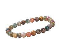 Zuoeay Handcrafted Round Agate Natural Beads Wrist Chain Bangle with Smooth Texture for Daily Outfit Styling Crystal