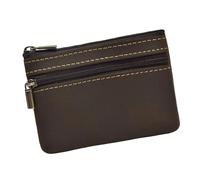 Zuoeay Handicraftsman Constructed Troubled Cattlehide Coin Bag with Unique Aging Color Development Permanent Wild Horse Hide Bag