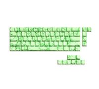 Zuoeay Jades Theme Original Height Keycaps 64/74Key Shining Through Backlit Keycapst for 60 80 61 64 68 75 Mechanical Keyboards Side Print Keycaps