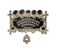 Zuoeay Large Wood Spirit Board Dowsing Message Telling Tool Talking Spirit Board with Planchette Mystical Game Supply Skull Spirit Board with Planchette