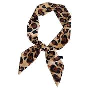 Zuoeay Leopards Print Narrow Silk Scarf For Women Girls Short Necktie Scarf Fashionable Multifunction Accessory For Any Outfit Women's Silk Necktie