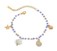 Zuoeay Lightweight Beach Theme Shell Charm Wrist Bangle For Women Men Casual Outfit Jewelry Accessory Fashionable Sea Shell Pendant For Women