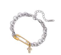 Zuoeay Modern Color Mix Paperclip Symbol Bangle Adjustable Chain Wrist Bangle Fashion Jewellery For Women And Men Trendy Color Blocked Wrist Accessory Unisex