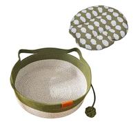 Zuoeay Pet Bed Woven Basket Cartoon Kitten Theme Mat Bed Dog Mat Nest Machine Washable Breathable Nest