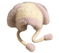 Zuoeay Rabbits Ears Hat Funny Plush Unisex Animal Ears Flap Softable Warm For Girls And Ladies Trendy Rabbits Ear Hat