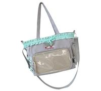 Zuoeay Ruched Lace Bows Crossbody Bag Lovely Itabag Large Capacity Shoulder Messengers School for Pin Display Clear Shoulder Bag