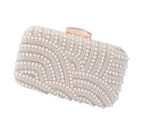 Zuoeay Shimmering Faux Pearls Decorated Crossbody Bag Beaded Detailing Lightweight Design Spacious Interior For Dinners Celebrations Stylish Embellished Shoulder Bag