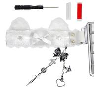 Zuoeay Soft Fabric Lace Ribbon Keyset Decoration with Hanging Enchantments for Individualized Computer Arrange Fabric Keyset Addition