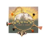 Zuoeay Stylish Halloween Alloy Bracelets With Detachable Charms Unisex Accessory For Everyday & Costume Parties Flexible Sizing Bat