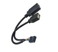 Zuoeay USB2.0 9PIN to USB +Type E Converters Cable Featuring Front Type C Port for Enhances Motherboard Compatibility 5.91inch USB Splitter Cable