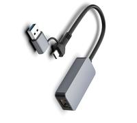 Zuoeay USB3.0 to RJ45 2500Mbps Networking Adapter 2500M Gigabit Ethernet Converter 2500Mbps for Multiple Systems USB to Ethernet Converter