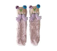 Zuoeay Women Winter Cartoon Dog Fleece Slipper Socks Thick Warm Thermal Colorful Fuzzy Floor Indoor Home Gift Winter Thermal Warm Floor