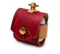 ZUOENXIXI Leather Case, Cowhide, Cherry Burgundy, Compatible with AirPods 3 | Handcrafted from premium full grain cowhide and decorated with an exquisite, unique water marbled Suminagashi finish
