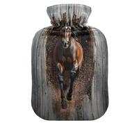 Zuofei0033_3D_Wooden_Wall_with_Animal_Horse_Running_Out_in_a_ph_a368492f-c072-4725-9ea1-0c9b949a1032 hot-Water Bottle with Soft Cover, 1L hotwater Bag for Neck Shoulder Warmer, Neck