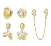 ZUOHUI 925 Silver Autumn Pinecone Butterfly Bead Charms for Pandora