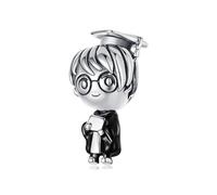 ZUOHUI 925 Sterling Silver Bead Charms - Graduation Cap & Animal Pendant Collection with Enamel Detailing, Compatible with Pandora/Biagi/Troll/Chamilia (Gift Box Included)(SCC3126)