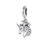 ZUOHUI 925 Sterling Silver Bead Charms - Graduation Cap & Animal Pendant Collection with Enamel Detailing, Compatible with Pandora/Biagi/Troll/Chamilia (Gift Box Included)(SCC3127)