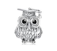 ZUOHUI 925 Sterling Silver Bead Charms - Graduation Cap & Animal Pendant Collection with Enamel Detailing, Compatible with Pandora/Biagi/Troll/Chamilia (Gift Box Included)(SCC3128)