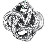 ZUOHUI 925 Sterling Silver Ouroboros Snake Charm Bead for Pandora | Oxidised Dangle Pendant fits Troll Biagi Chamilia Bracelet Ancient Symbol Bead DIY Jewellery Gift for Her Birthdays