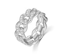 ZUOHUI Chain Dream Star Ring - 925 Sterling Silver, 2CT Moissanite, Eight Hearts and Eight Arrows Cut - Unisex Design for Wedding Bands, Stackable Rings & Anniversary Gifts - Suitable for Women and Me