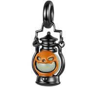 ZUOHUI Copper Black Gold Plated Glow Pumpkin Charm Bead for Pandora | Dangle Pendant fits Troll Biagi Chamilia Bracelet Halloween Enamel DIY Jewellery Gift for Her Birthday Valentine's Day