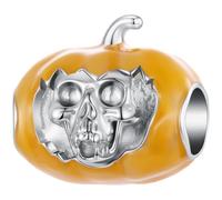 ZUOHUI Copper Black Gold Plated Halloween Charm Bead for Pandora | Dangle Pendant Set fits Troll Biagi Chamilia Bracelet Glow in Dark Spider Pumpkin DIY Jewellery Gift for Her Birthday