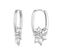 ZUOHUI Copper Plated Seashell Hoop Earrings 925 Silver Post Hinged for Women