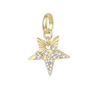 ZUOHUI Copper Plated Star Moon Bead Charms for Pandora Bracelet DIY