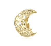 ZUOHUI Copper Plated Star Moon Bead Charms for Pandora Bracelet DIY