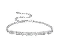 ZUOHUI Copper White Gold Plated Morse Code Bracelet for Women | 15+6cm adjustable gift for her birthday wife Wedding Birthday Valentine's Day Christmas Anniversary Mother's Day