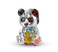 ZUOHUI Creative Violent Panda 925 Sterling Silver Charms for DIY Jewellery Making - Colorful Epoxy Animal Beads for Bracelets, Necklaces & Keychains | Gifts for Women, Sister, Mother, Daughter